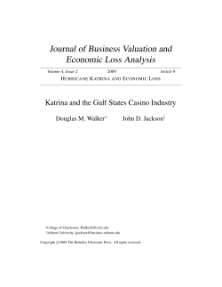 Journal of Business Valuation and Economic Loss Analysis