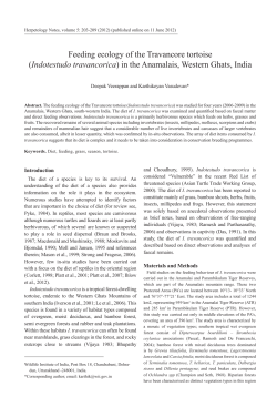 Feeding ecology of the Travancore tortoise