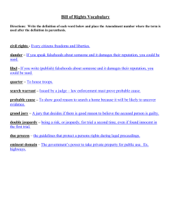 Bill of Rights Vocabulary
