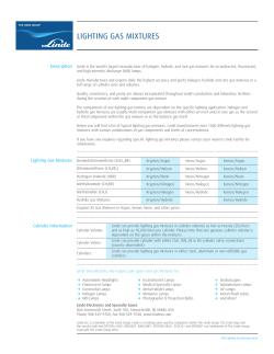 lighting gas mixtures - Linde Premium Products