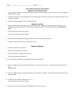 Unit I Species Interaction Exam Review