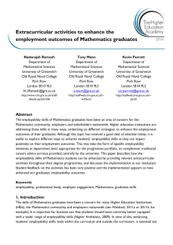 Extracurricular activities to enhance the employment outcomes of