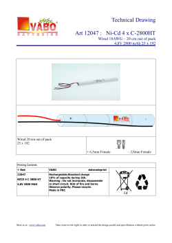 Technical Drawing Art 12047 : Ni-Cd 4 x C
