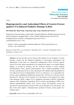 Hepatoprotective and Antioxidant Effects of Licorice