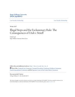 Illegal Stops and the Exclusionary Rule: The