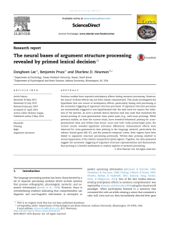 The neural bases of argument structure processing revealed by