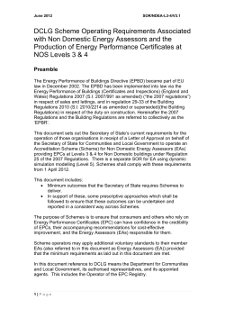 sors - non domestic energy assessors and the production of energy