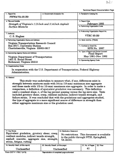 Strength ofVirginia`s 1/2-Inch and 3/4