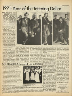 1971: Year of the Tottering Dollar THE 1971 DOLLAR CRISIS