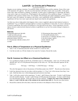 Lab25-Le Chatelier`s Principle