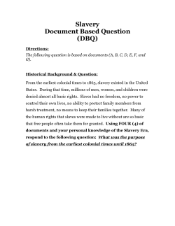 Slavery Document Based Question (DBQ)