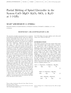 Partial Melting of Spinel Lherzolite in the System CaO&ndash;MgO&ndash;Al2O3