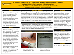 A Case Study Presentation on a Blood Clot of the Right Subclavian