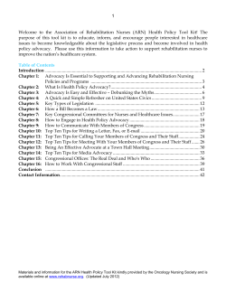 1 Welcome to the Association of Rehabilitation Nurses (ARN) Health
