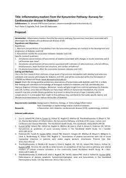 Inflammatory markers from the Kynurenine Pathway