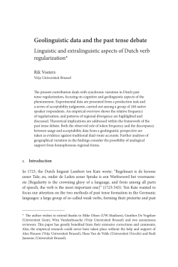 Geolinguistic data and the past tense debate