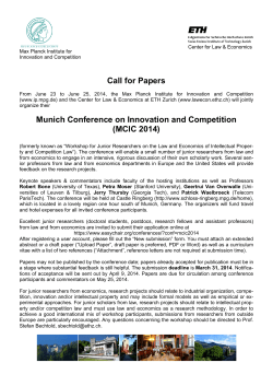 Call for Papers Munich Conference on Innovation and Competition