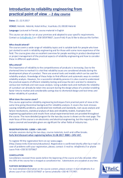 Introduction to reliability engineering from practical point of view ̶ 2