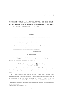 on the double laplace transform of the trun- cated variation of