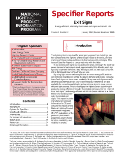Specifier Reports: Exit Signs