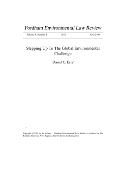 Stepping Up To The Global Environmental Challenge