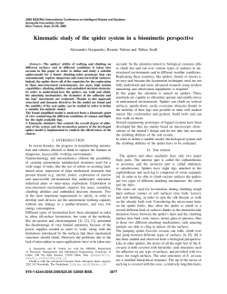 Kinematic Study of the Spider Locomotor System in a
