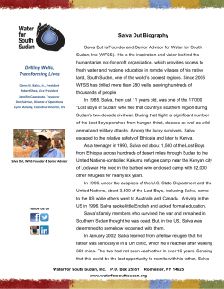 Salva Dut Biography - Water For South Sudan