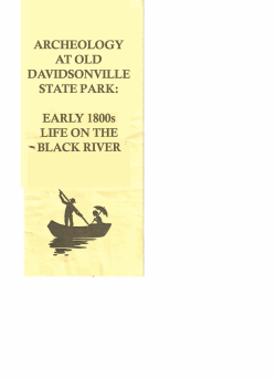 ARCHEOLOGY AT OLD DAVIDSONVlLLE STATE PARK: EARLY
