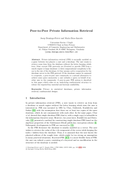 Peer-to-Peer Private Information Retrieval - crises / urv