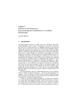 Chapter 2 Efficiency and Democracy: Reconstructing the
