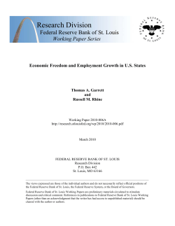 Economic Freedom and Employment Growth in U.S. States