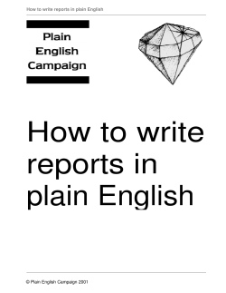 How to write reports in plain English &copy; Plain English Campaign 2001