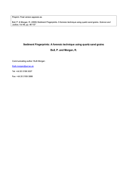 Sediment Fingerprints: A Forensic technique using quartz sand grains