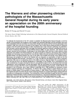 The Warrens and other pioneering clinician pathologists of