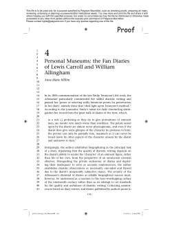 the Fan Diaries of Lewis Carroll and William Allingham