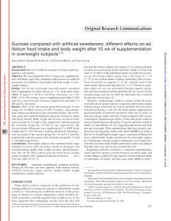 Sucrose compared with artificial sweeteners: different