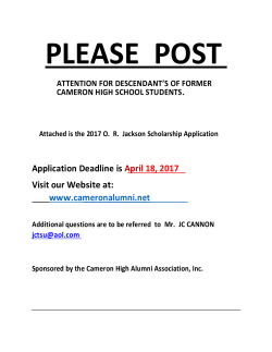 Scholarship Information - Cameron High School Alumni Association