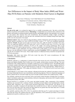 Sex Differences in the Impact of Body Mass Index (BMI) and Waist