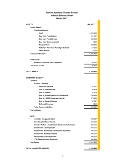 Tacony Academy Charter School Internal Balance
