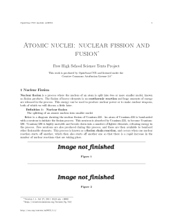 Atomic nuclei: nuclear fission and fusion