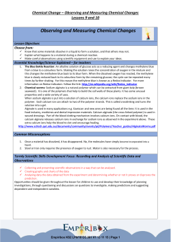 Observing and Measuring Chemical Changes