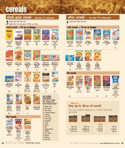 Cereal List - WIC Allowed