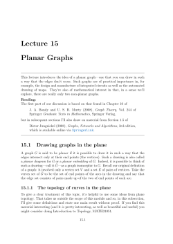Lecture 15 Planar Graphs