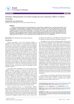 Osmotic Dehydration of Litchi Using Sucrose Solution: Effect of Mass