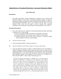 Judicial Review: Procedural Drawbacks v Increased