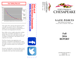 S.A.F.E. P.O.R.T.S Fall 2016 REPORT