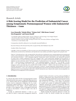 A Risk-Scoring Model for the Prediction of Endometrial Cancer