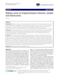 Making sense of implementation theories