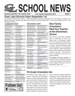 District Newsletter - School District of Clear Lake