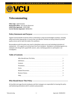 Telecommuting - VCU policy library
